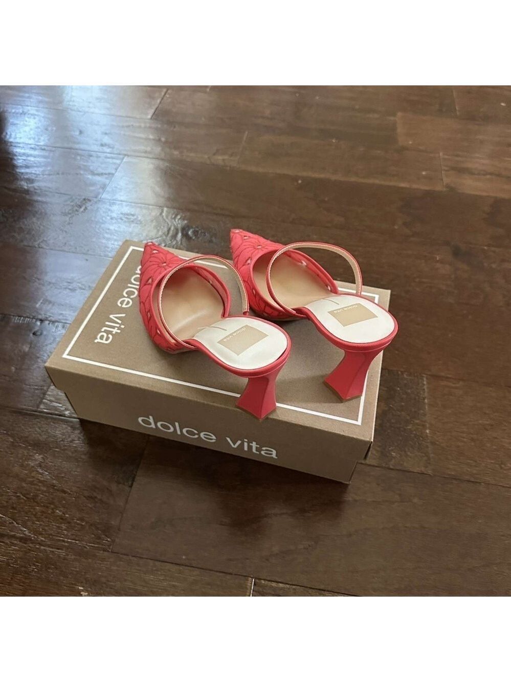 DOLCE VITA-Nalini Floral heels. 7.5- Coral Brand New - Picture 9 of 15